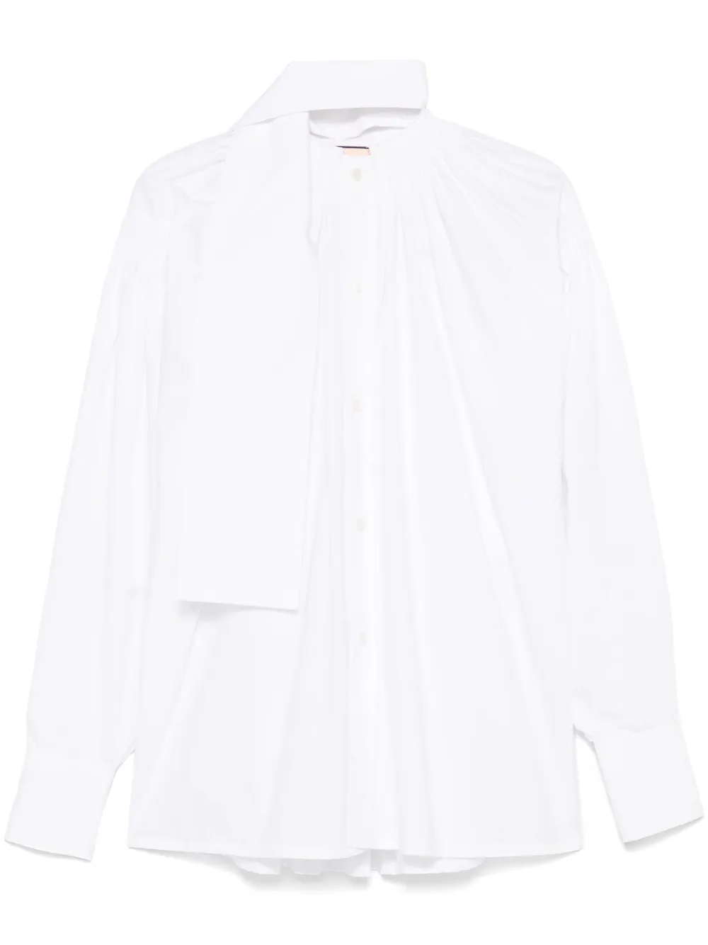 Plan C Blouse met sjaaldetail Wit