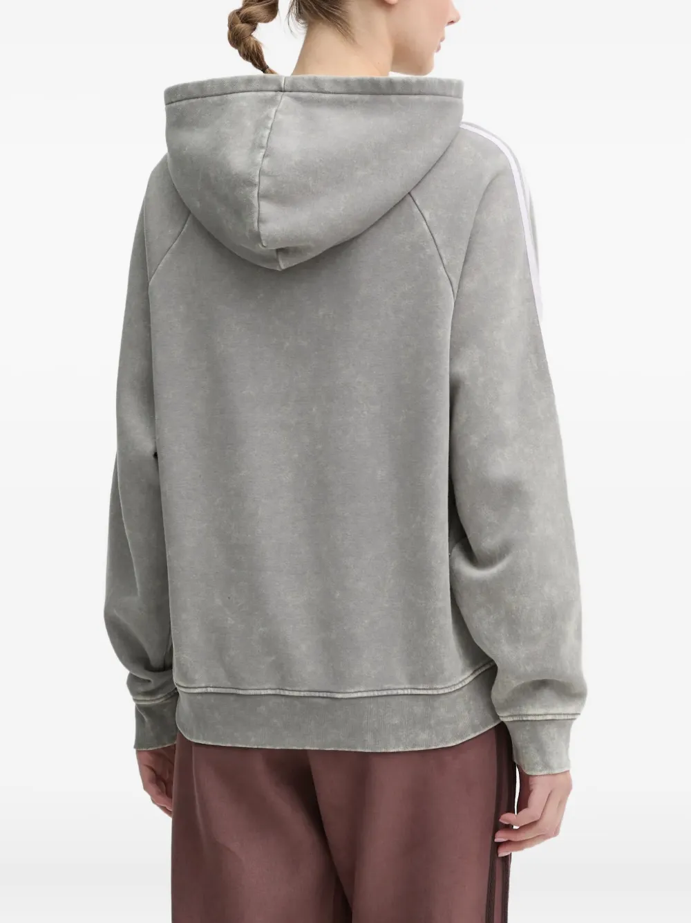 adidas Hoodie met raglan mouwen en drie strepen Grijs