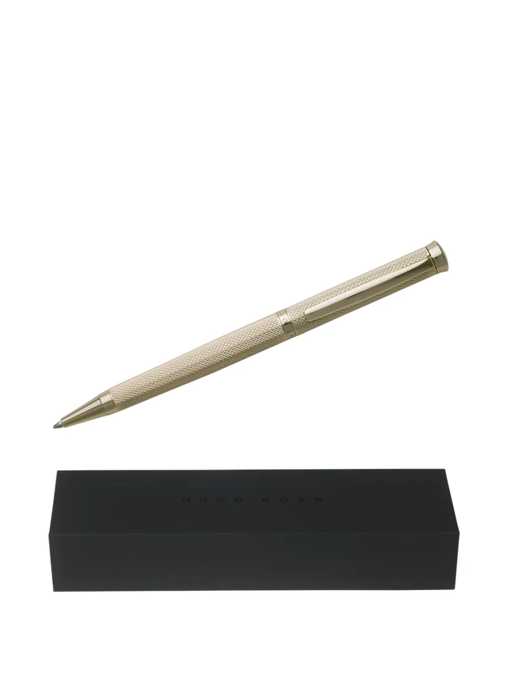 Hugo Boss Engraved-logo Ballpoint Pen In Gold