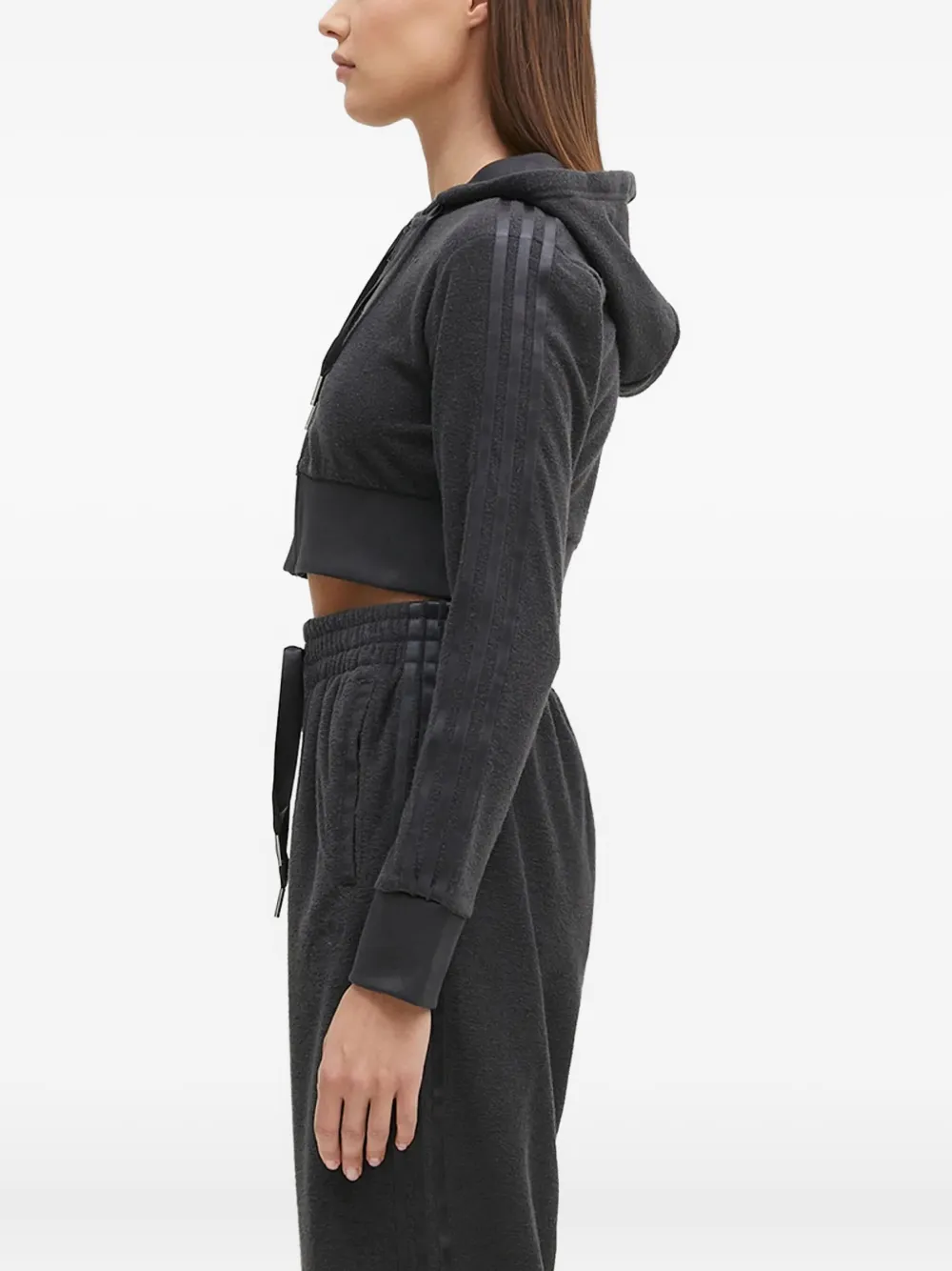 Adidas FZ cropped hoodie met rits - Grijs