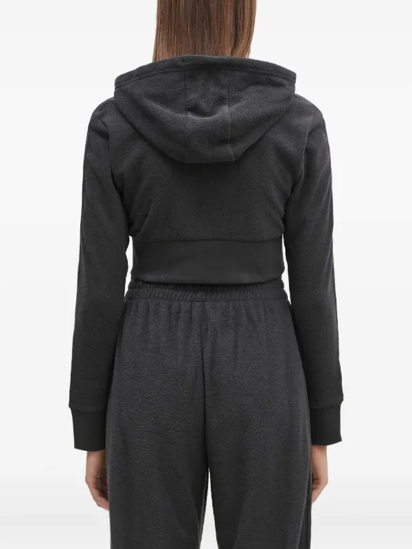 Adidas Moletom Cropped FZ Com Zíper e Capuz | Cinza | FARFETCH BR