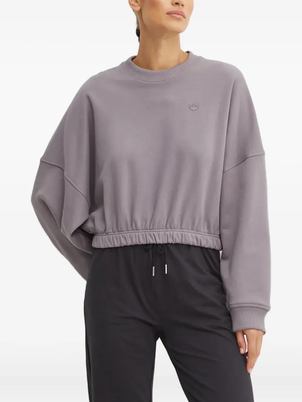 Adidas Originals Cinched-waist Sweatshirt In Gray