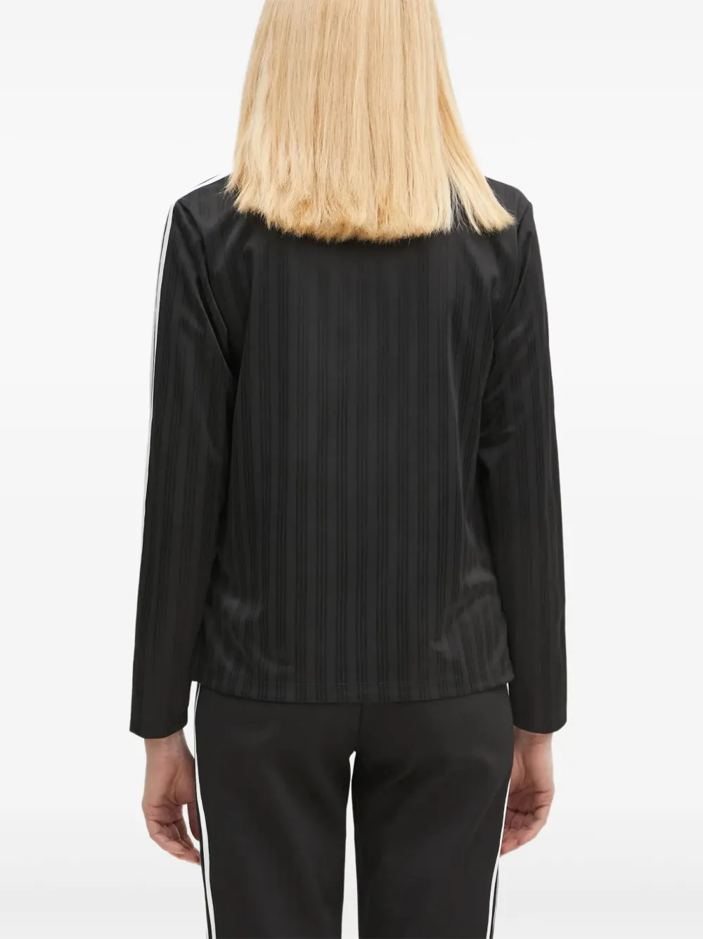 adidas Polotop met drie strepen en V-hals Zwart