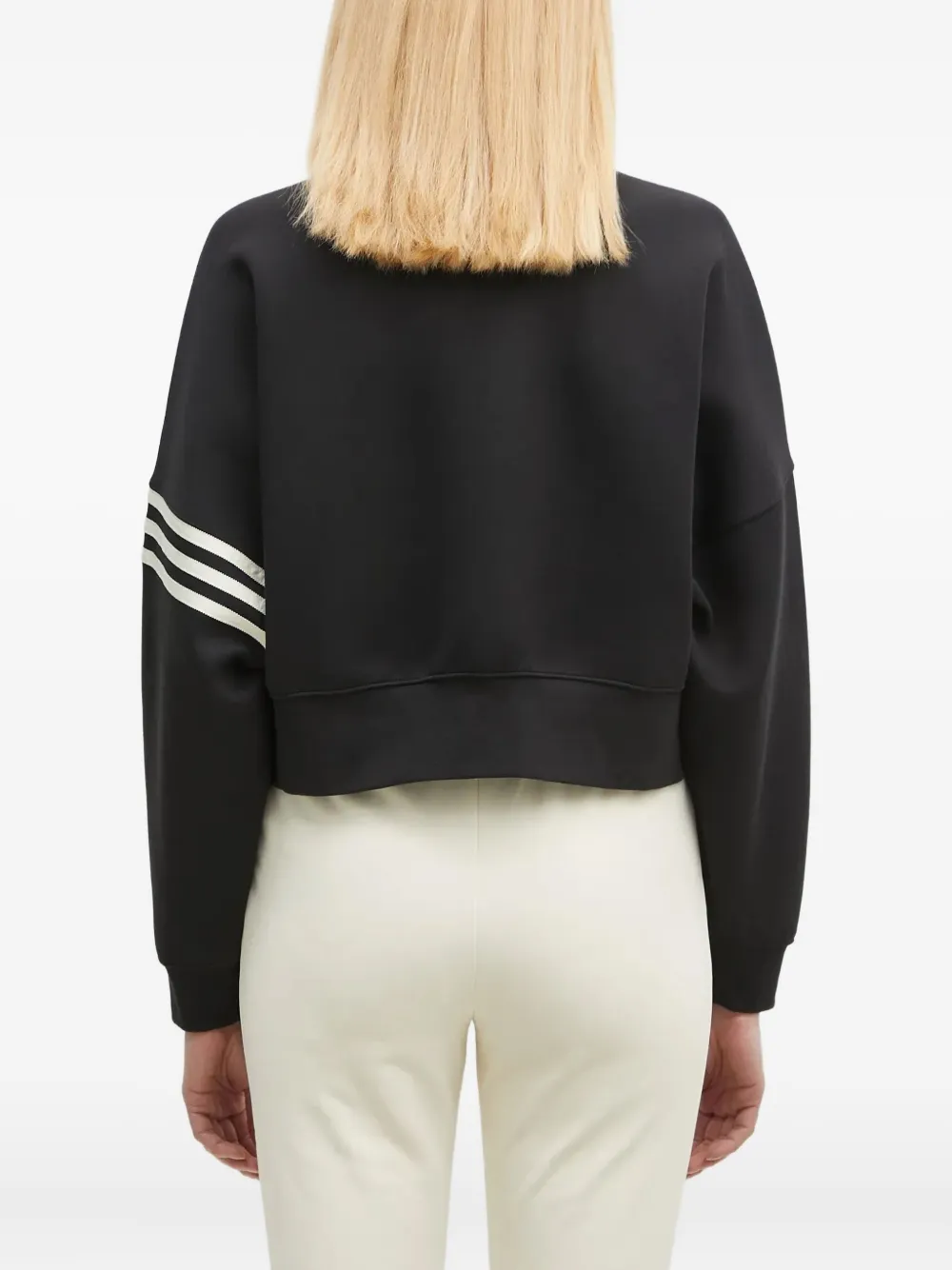 adidas Neuclassics sweater met 3 strepen en rits Zwart