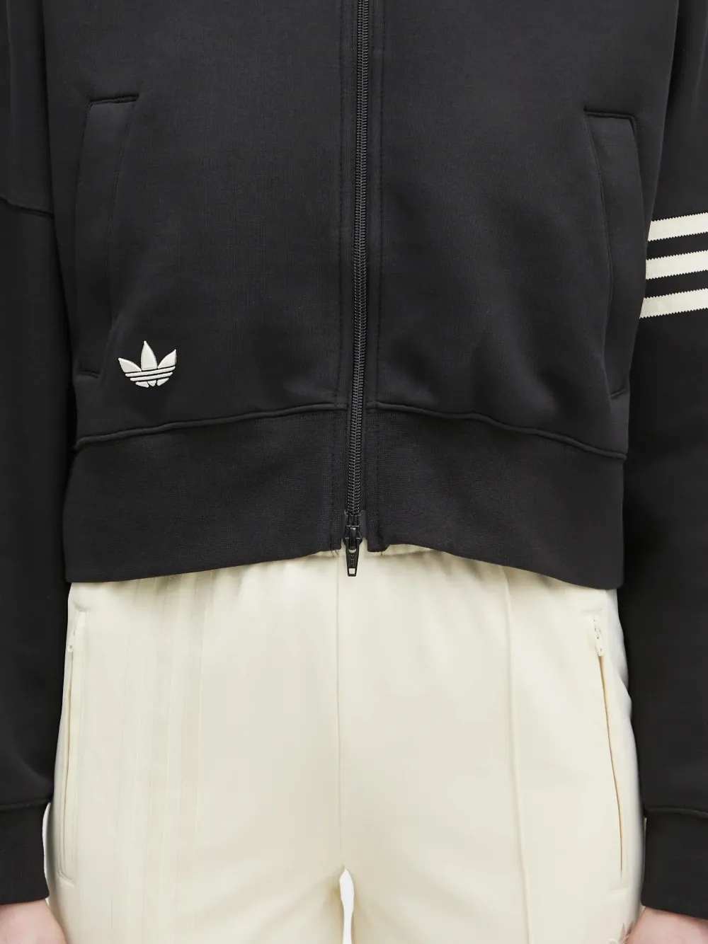 adidas Neuclassics sweater met 3 strepen en rits Zwart