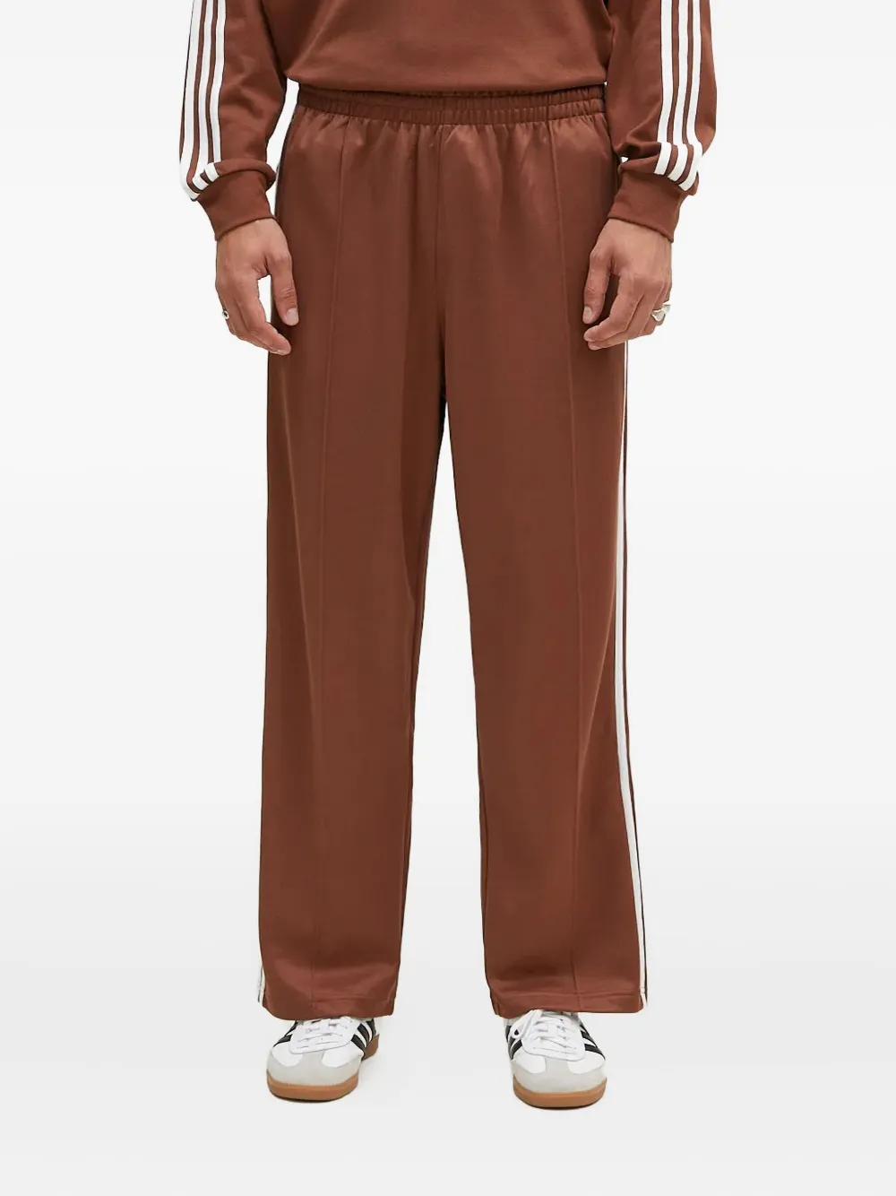 adidas three-stripe trousers | Brown | Image 1