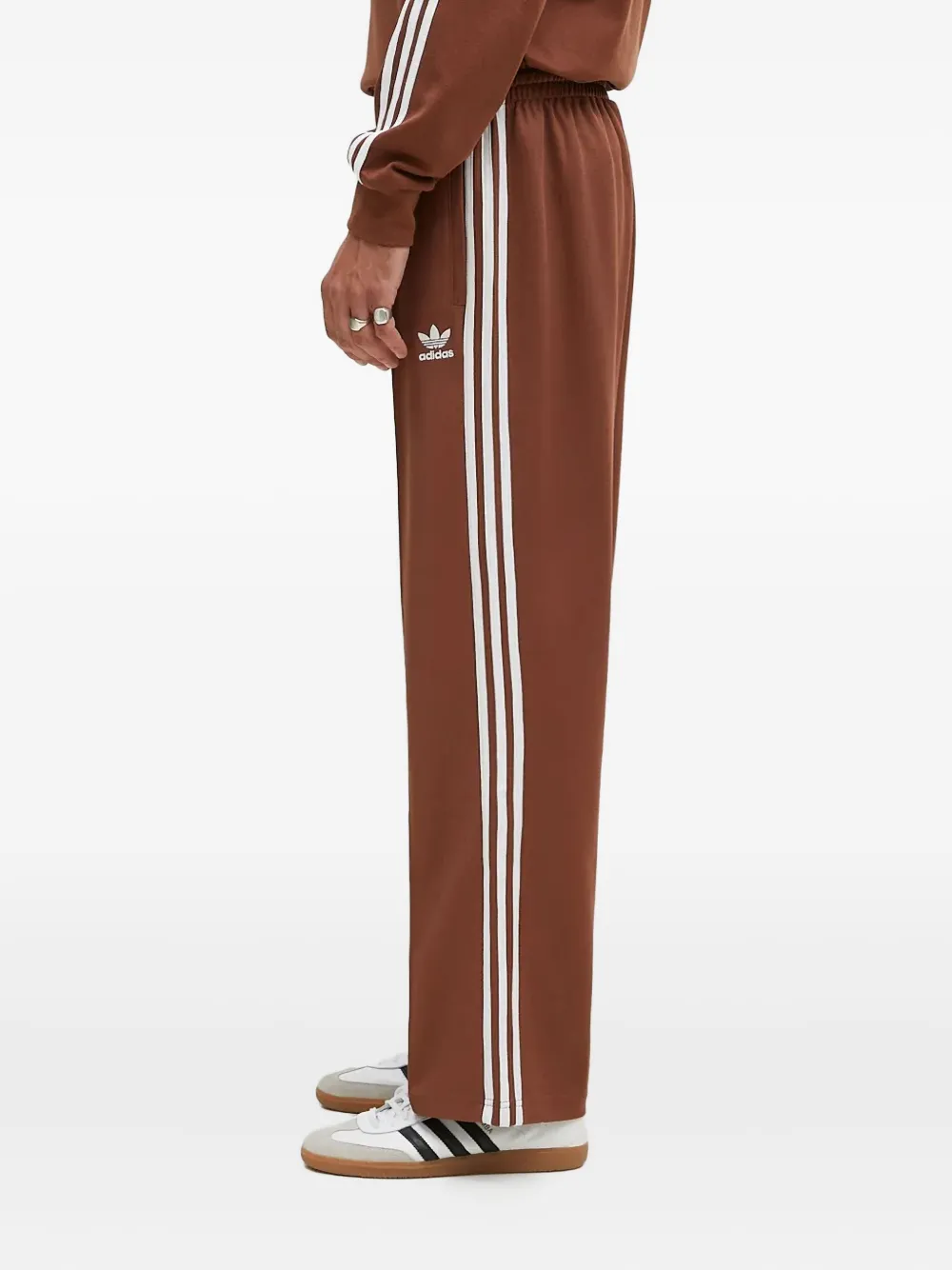  Adidas Three-stripe Trousers - Brown 
