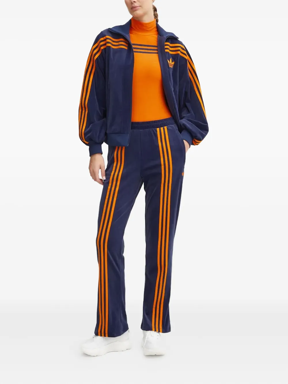 adidas three-stripe velour trousers | Sweatpants | Image 2