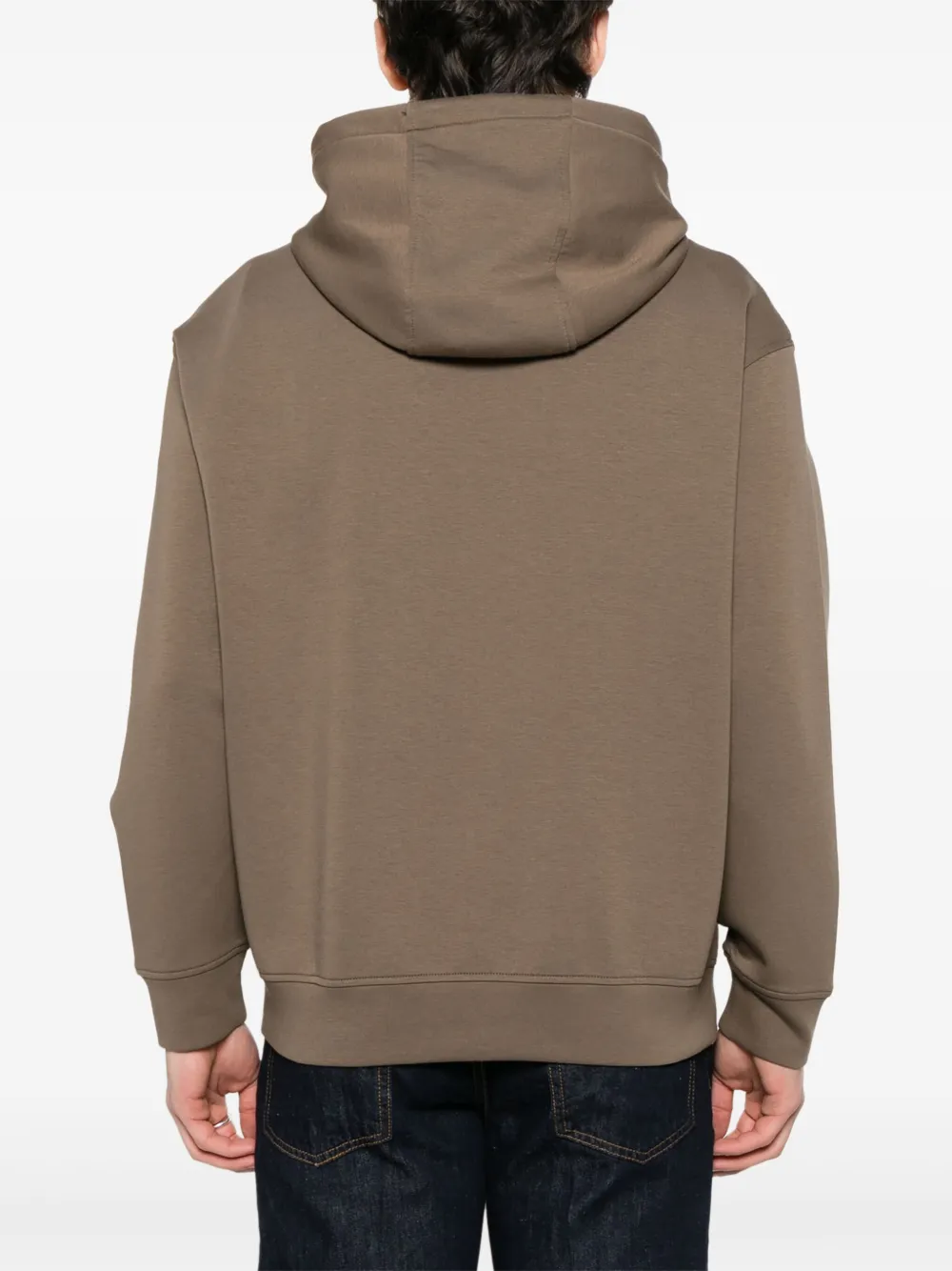 Emporio Armani Hoodie met logo-reliëf Bruin