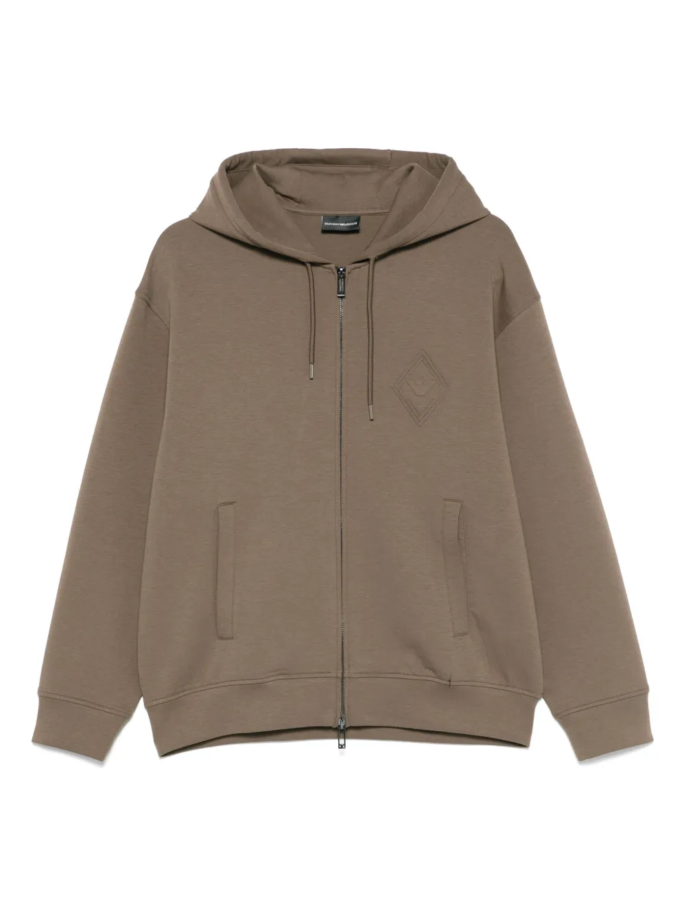 Emporio Armani Hoodie met logo-reliëf Bruin