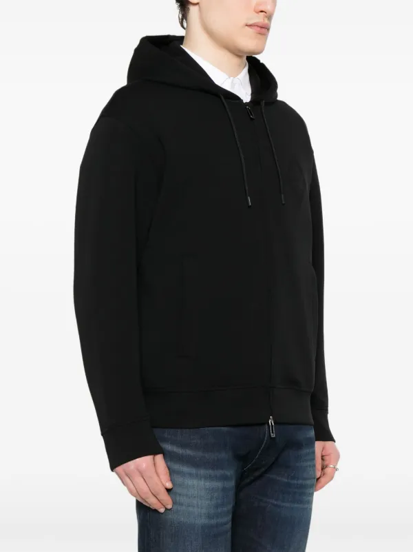 Emporio Armani logo-embossed Hoodie | Black | FARFETCH