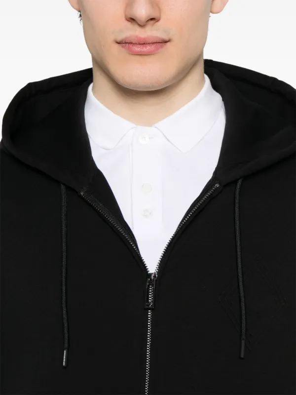 【EMPORIO ARMANI】 Men's Lettering Hoodie ★ Over Fit Oversized-fit hooded sweatshirt in jersey with press studs