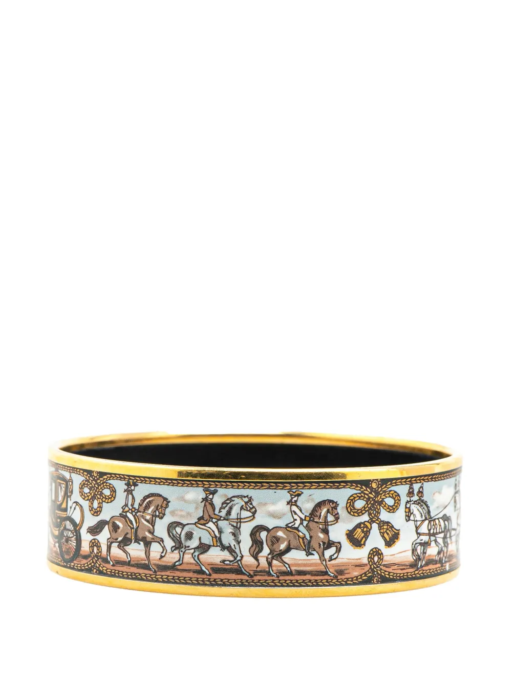 Hermès Pre-Owned 20th Century Wide Carriage Enamel Bangle 70 costume bracelet | Image 2
