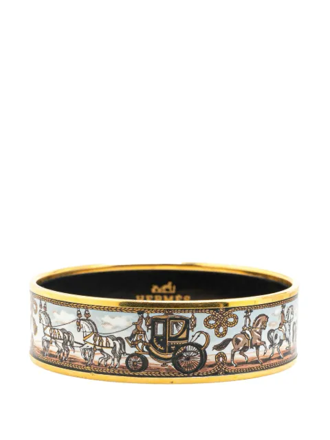 Hermès Pre-Owned 20th Century Wide Carriage Enamel Bangle 70 costume bracelet