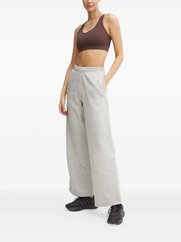 Wide Leg Adidas Track Pants Womens Grey Adidas Logo-embroidered
