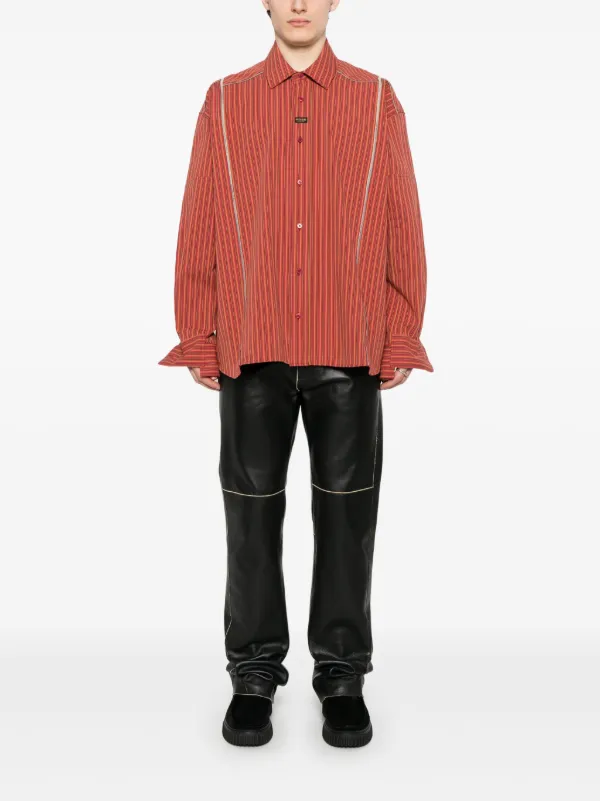 Martine Roseオーバーサイズストライプシャツ Martine Rose ストライプ シャツ | レッド | FARFETCH JP