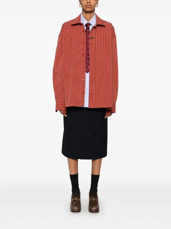 Martine Rose ストライプ シャツ | レッド | FARFETCH JP