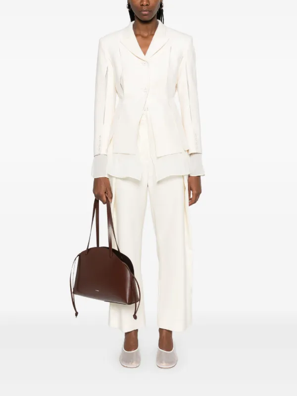 rokh  カットアウトレザージャケット Rokh カットアウト ジャケット | ニュートラル | FARFETCH JP