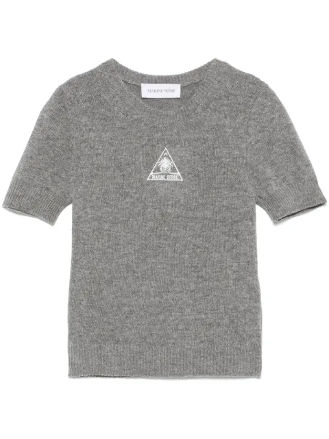 Marine Serre logo-embroidered T-shirt