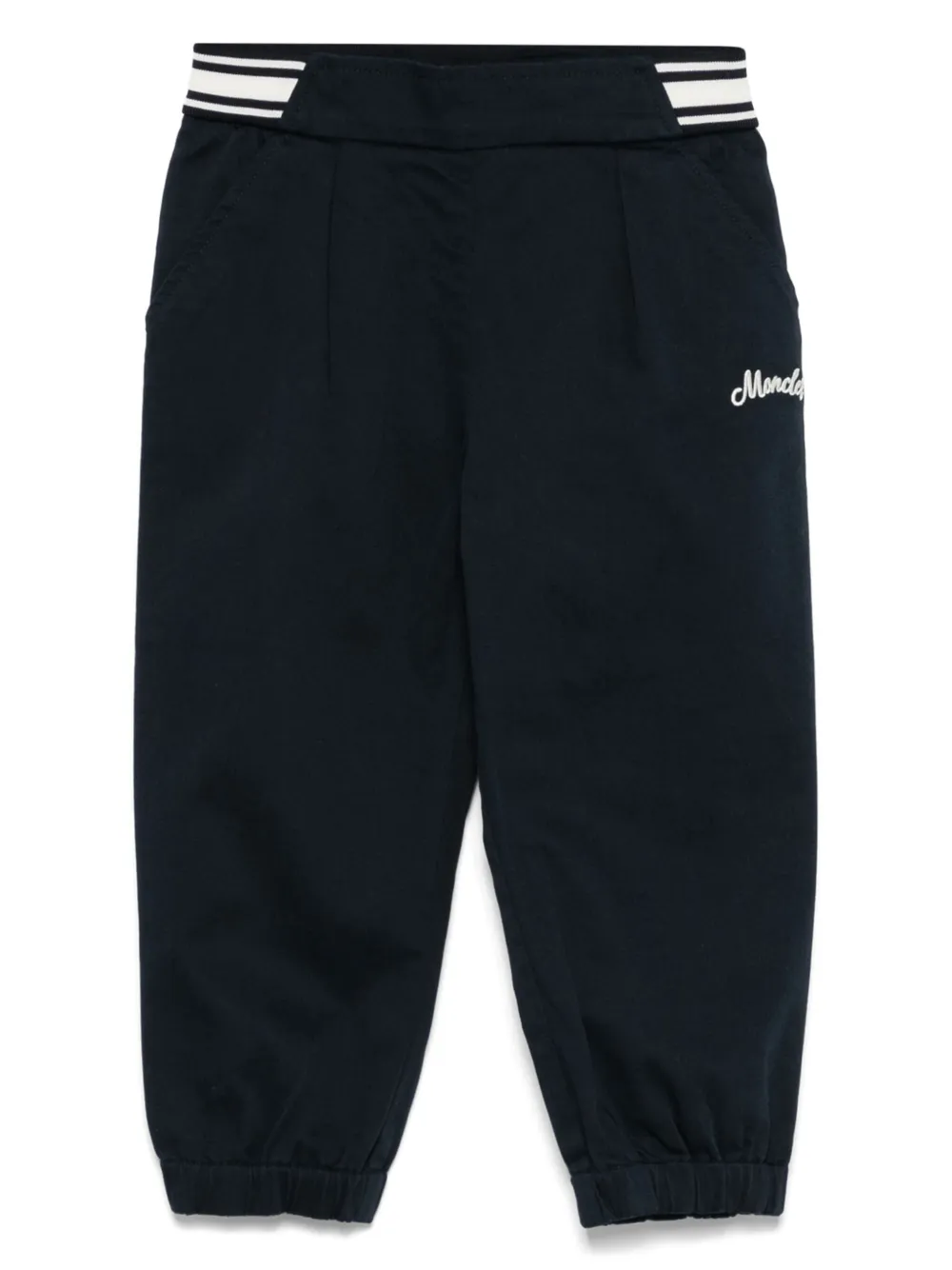 Moncler Enfant Broek met geborduurd logo Blauw