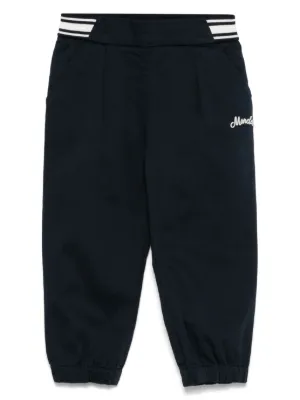 Moncler Enfant logo-embroidered Trousers | Blue | FARFETCH