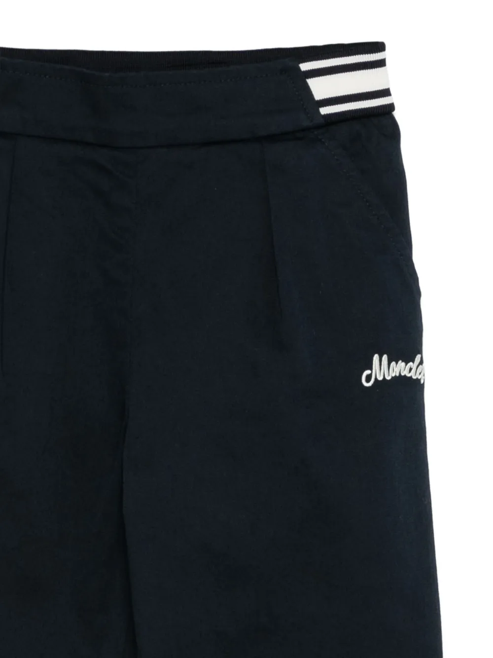 Moncler Enfant Broek met geborduurd logo Blauw