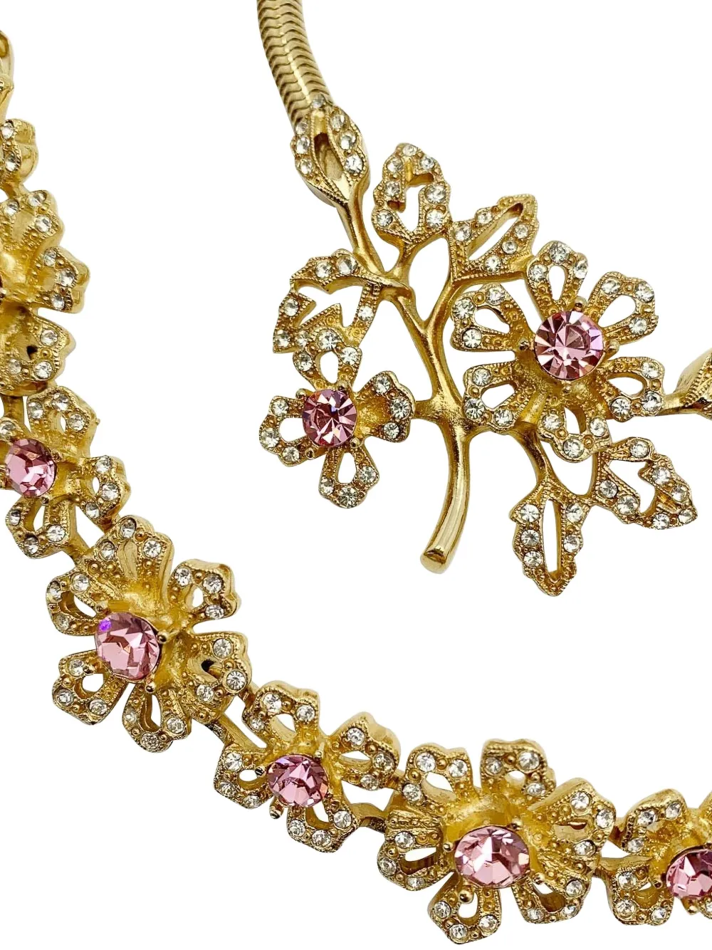 Pre-owned Givenchy Floral Necklace Set (set Of Two) In Gold