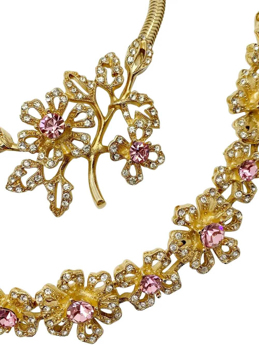 Pre-owned Givenchy Floral Necklace Set (set Of Two) In Gold
