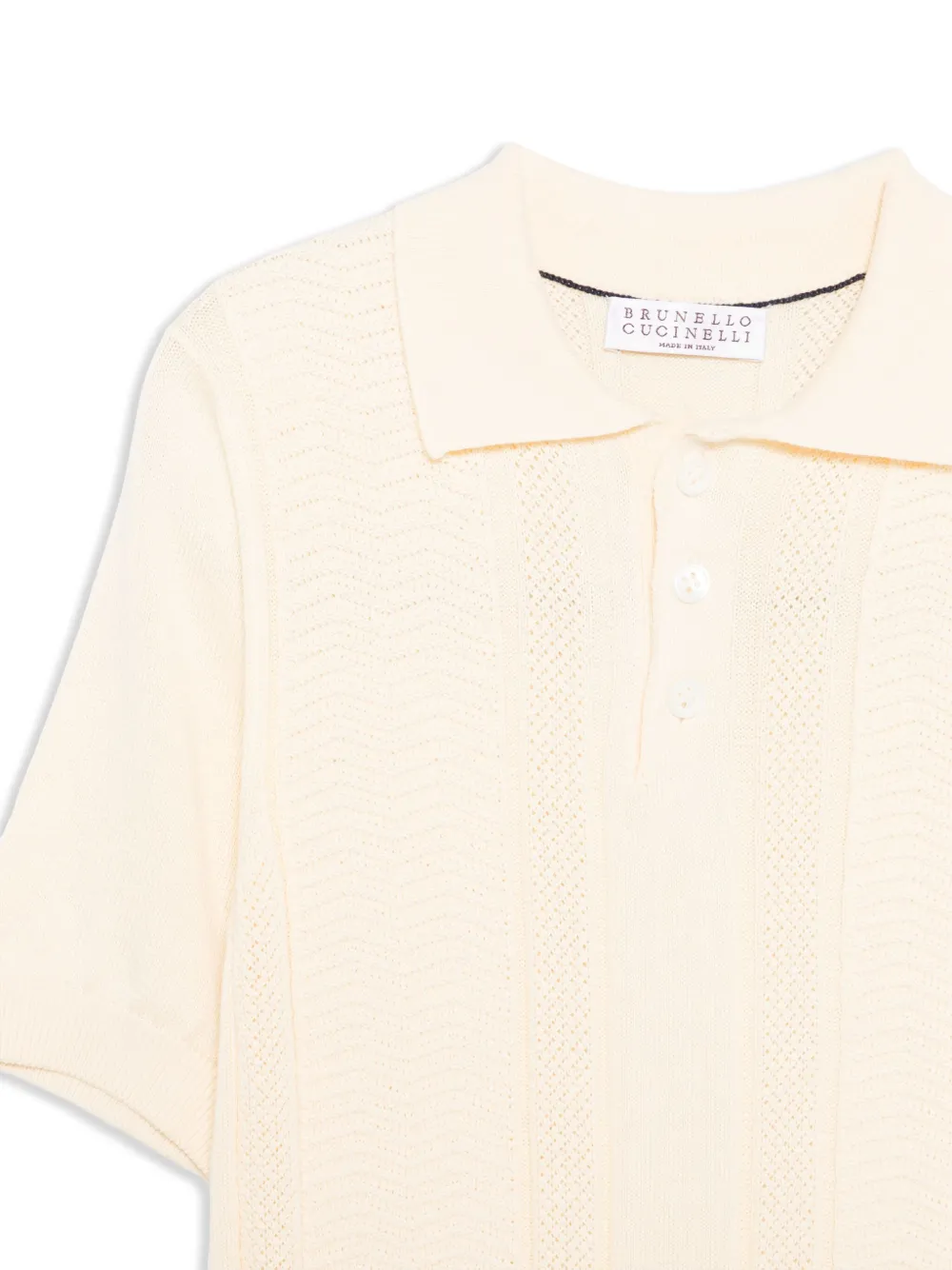 Brunello Cucinelli Kids Gebreid poloshirt Geel