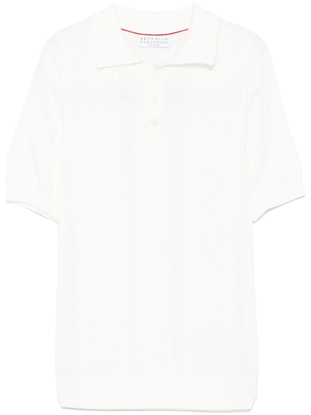 Brunello Cucinelli Kids Gebreid poloshirt Wit