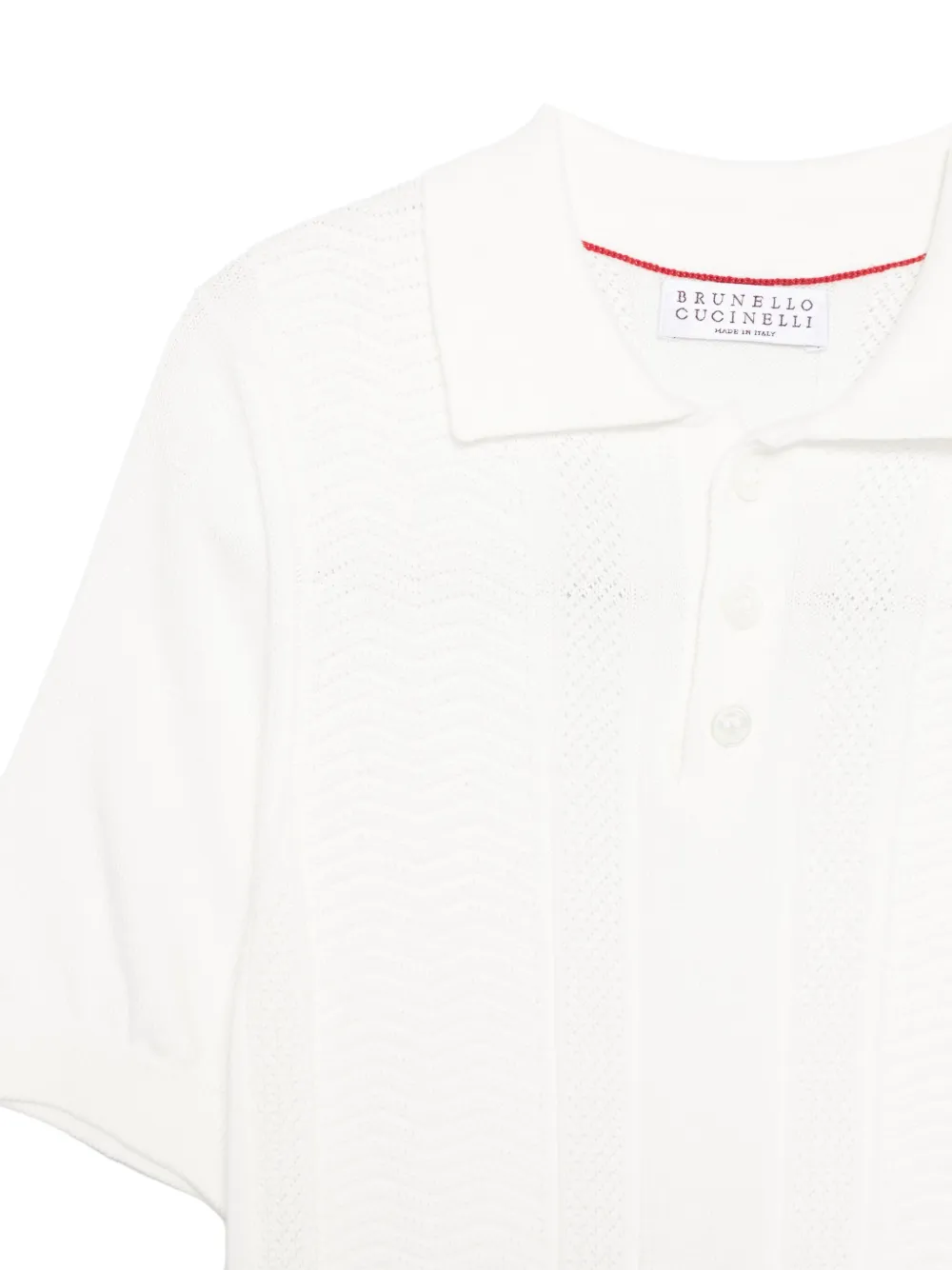 Brunello Cucinelli Kids Gebreid poloshirt Wit