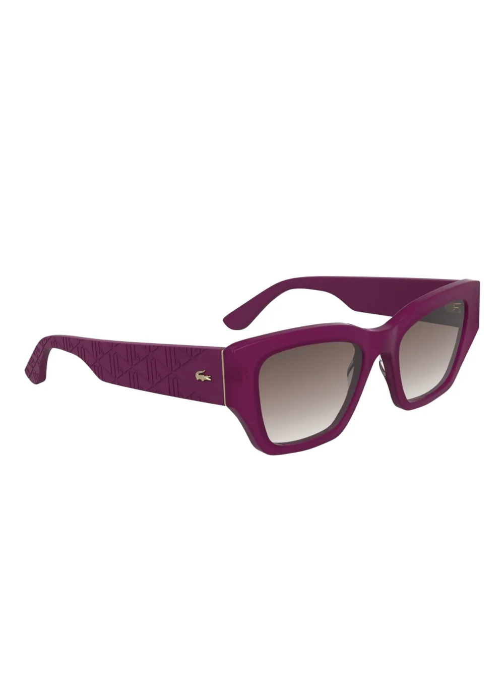 Lacoste Zonnebril met geometrisch montuur - Paars