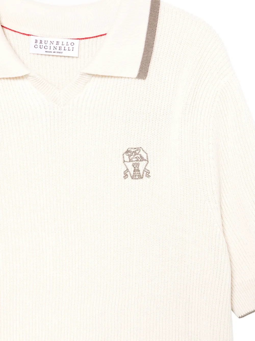 Brunello Cucinelli Kids Geribbeld T-shirt Beige