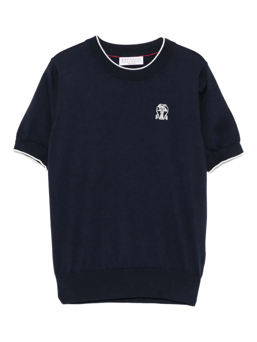 Brunello Cucinelli Kids playera con logo bordado | azul | Image 1