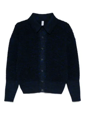 【20%オフ】CFCL メンズ カーディガン ブラック サイズ 5 ブランケットステッチ カーディガン（07-39KM09-205）｜コムサメン