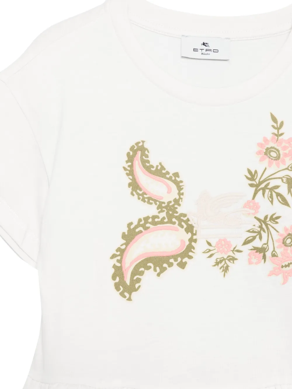 ETRO KIDS Jurk met patchwork-print Wit