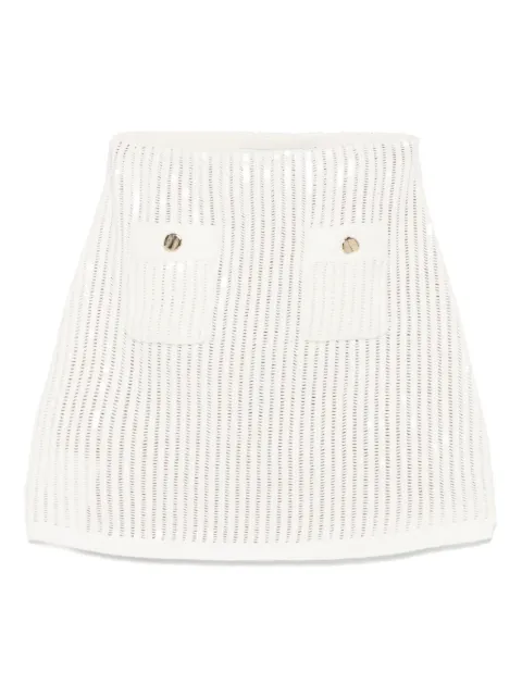 Self-Portrait sequined crochet mini skirt