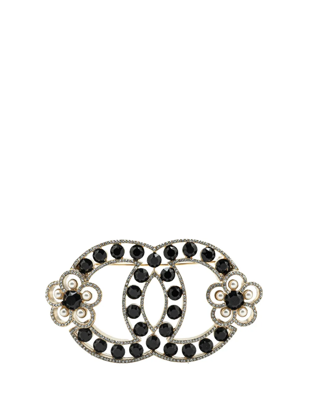 CHANEL Pre-Owned 2019 Gold Plated CC Crystal Brooch costume brooch | Gold | Image 1