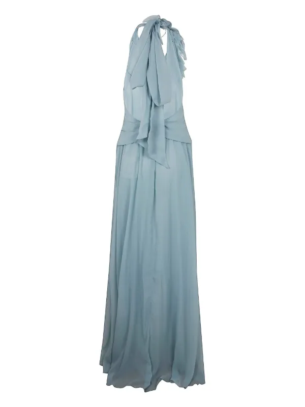 VIP【関税送料無料】希少 BLUMARINE LIGHT BLUE MAXI DRESS Laiken Maxi Dress - Lemoni Blue