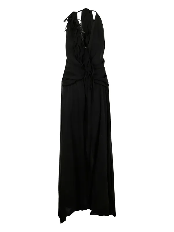 Blumarine Halterneck Maxi Dress - Black Blumarine Halterneck Maxi Dress - Black