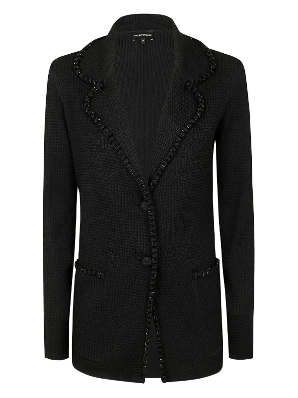 Emporio Armani Crystal-embellished Blazer in Black