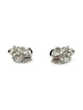 Jennifer Gibson Jewellery 1940's Vintage Crown Trifari Crystal Swirl earrings - Silver