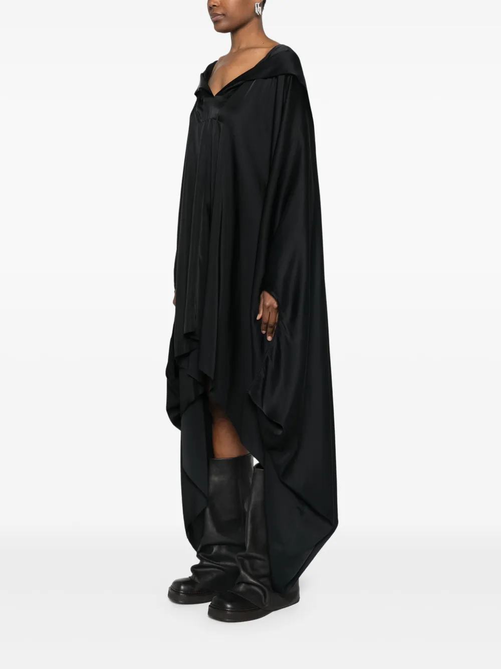 Rick Owens Cape met capuchon Zwart