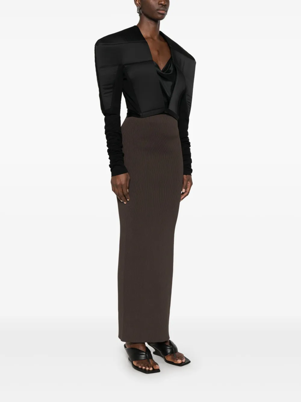 Rick Owens Top met gewatteerdee vlakken Zwart