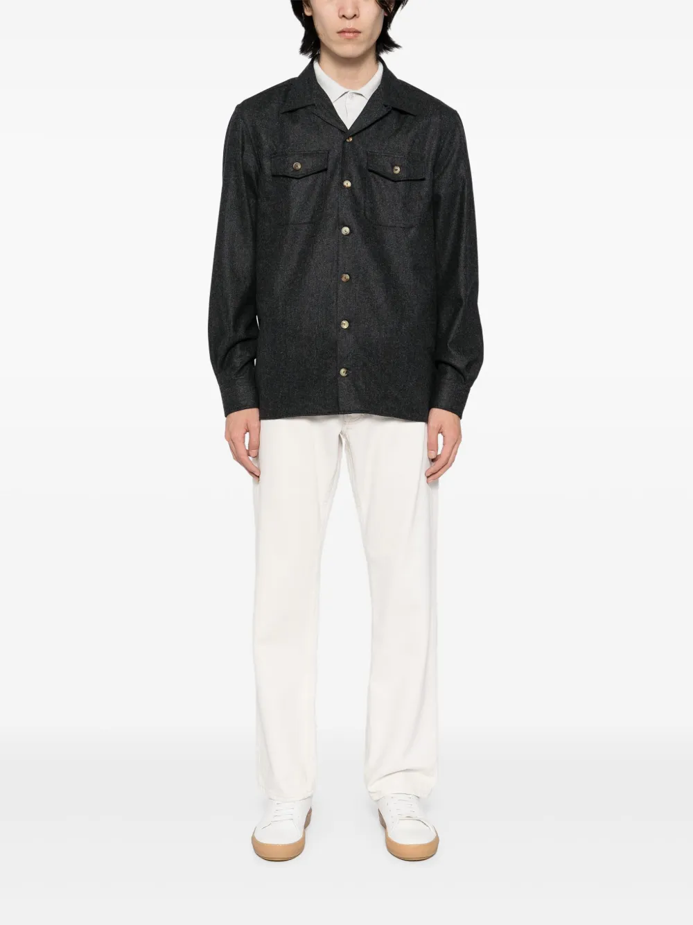 Brunello Cucinelli virgin wool long-sleeves shirt jacket | Shirt Jackets | Image 2