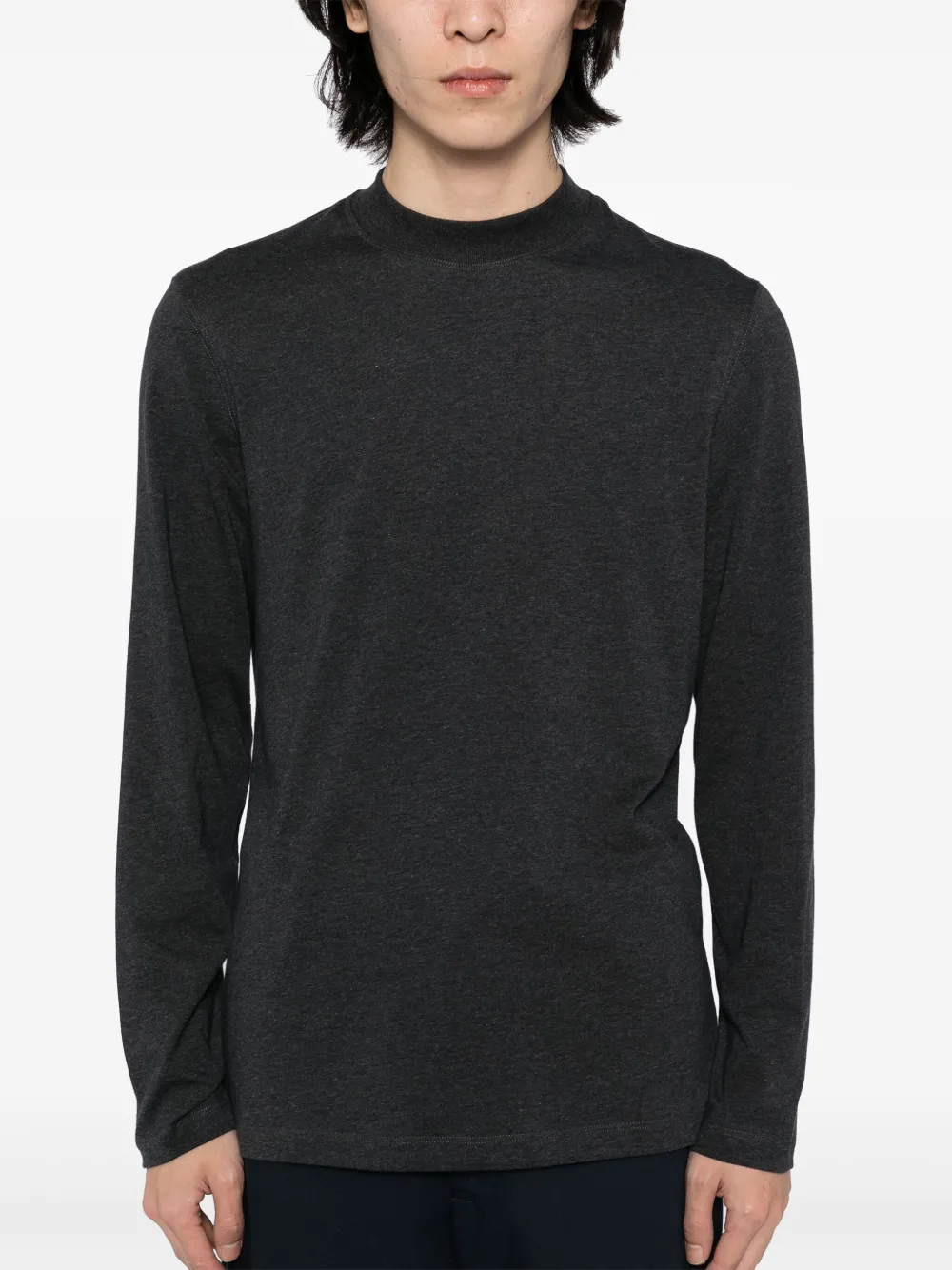 Brunello Cucinelli Katoenen T-shirt met lange mouwen Grijs