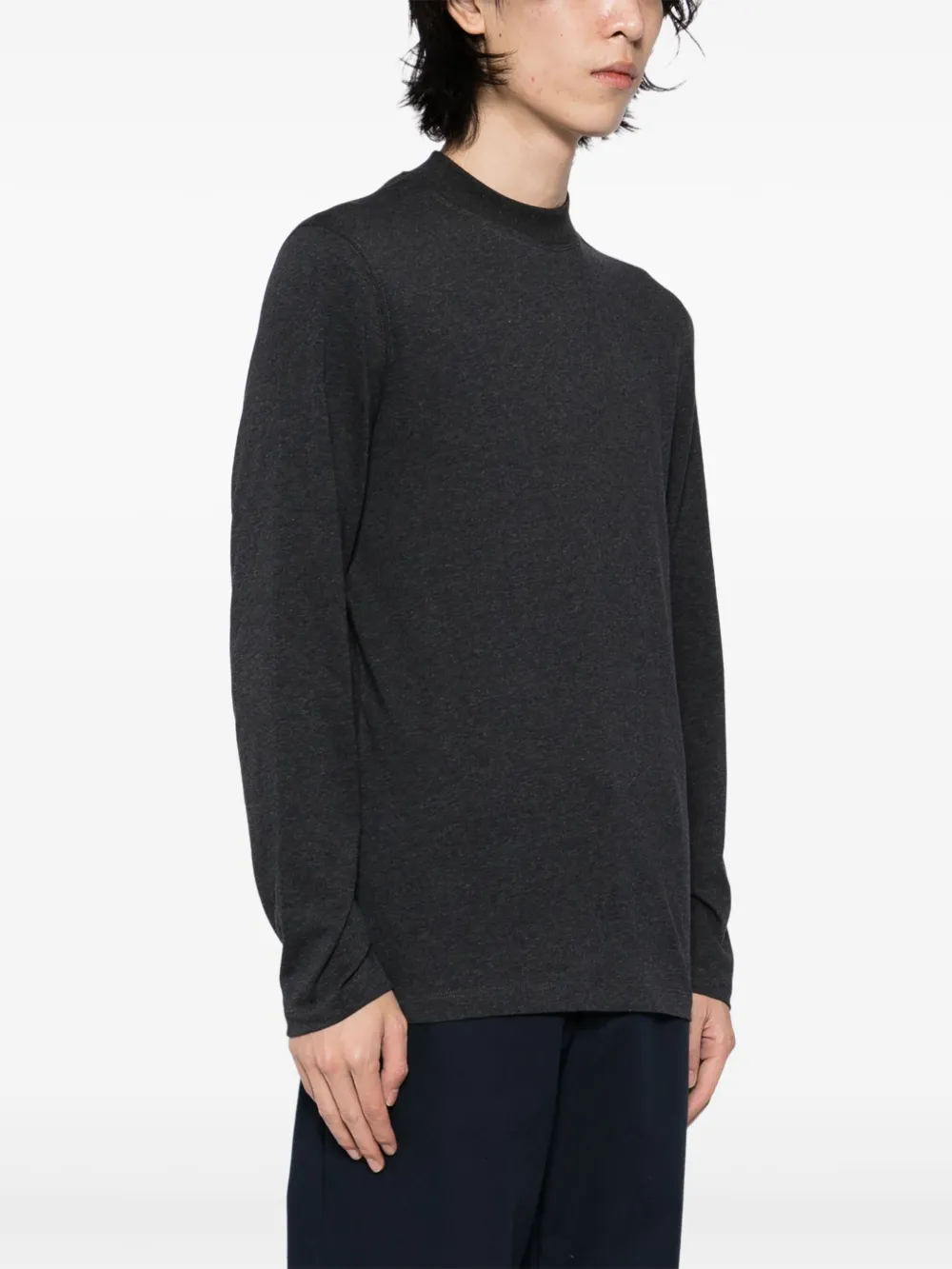 Brunello Cucinelli Katoenen T-shirt met lange mouwen Grijs