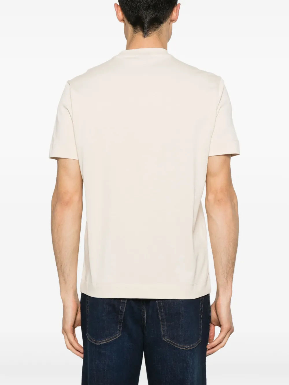 Emporio Armani T-shirt met geborduurd logo Beige
