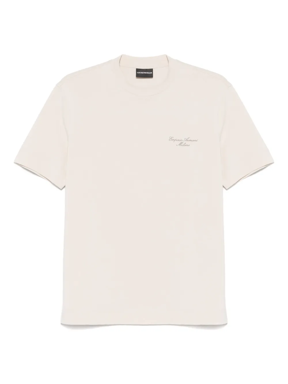 Emporio Armani T-shirt met geborduurd logo Beige