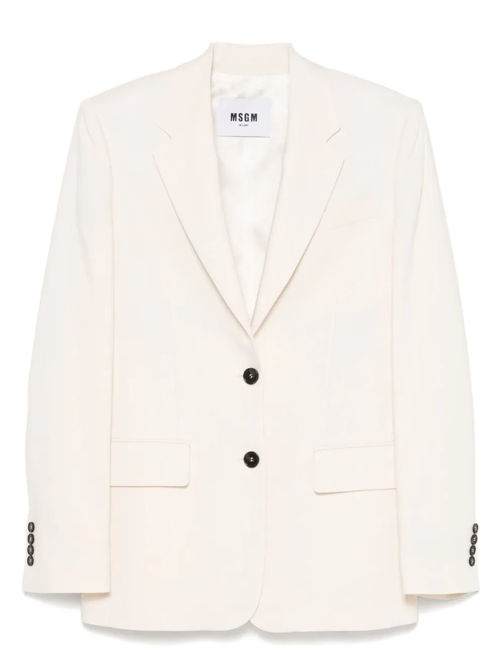 MSGM Blazer met enkele rij knopen Wit